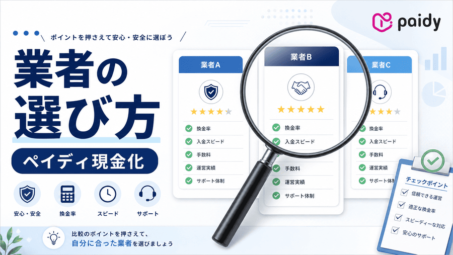 ペイディ現金化業者の選び方