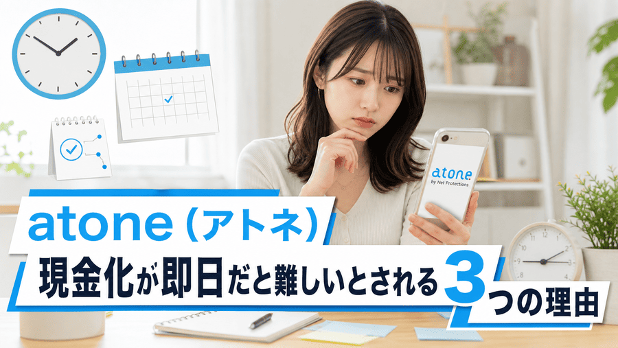 atone（アトネ）現金化が即日だと難しいとされる3つの理由